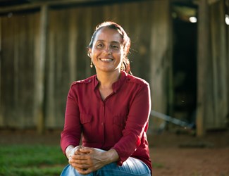Boerin Marisela voor haar huis, kernwaarde respect